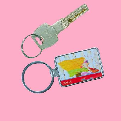 Porte cle en voiture avec teckel